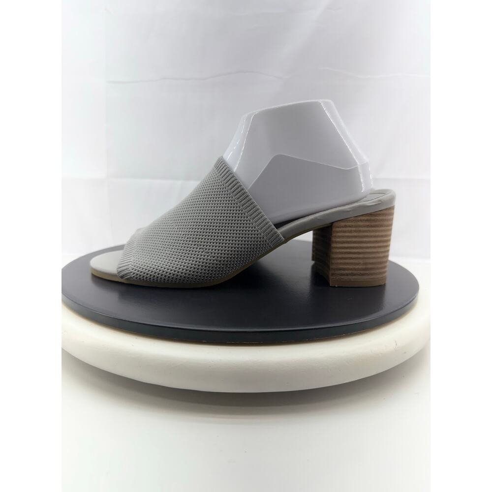 Vionic Fleur Womens Size 10 Light Grey Knit Slip On Comfort Slide Heeled Sandals